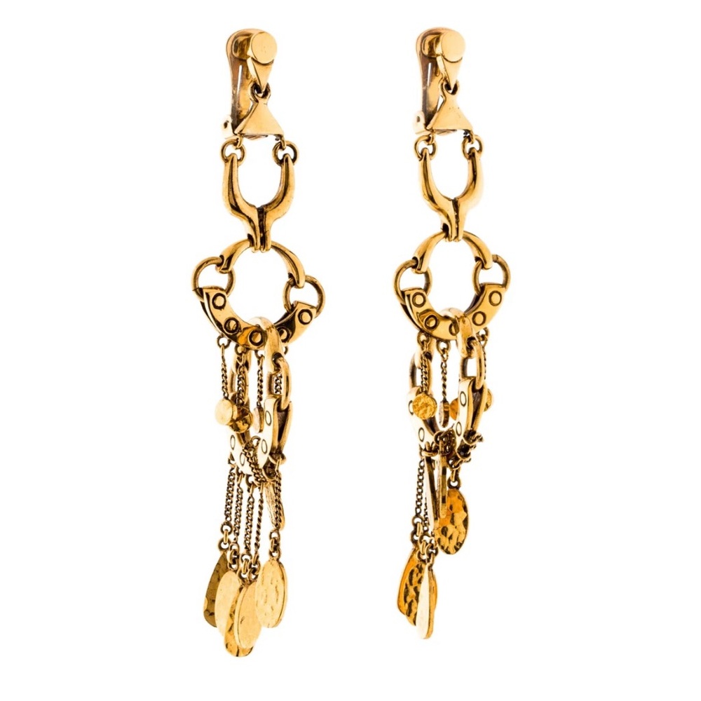Chloe brass Quinn chandelier clip on earrings